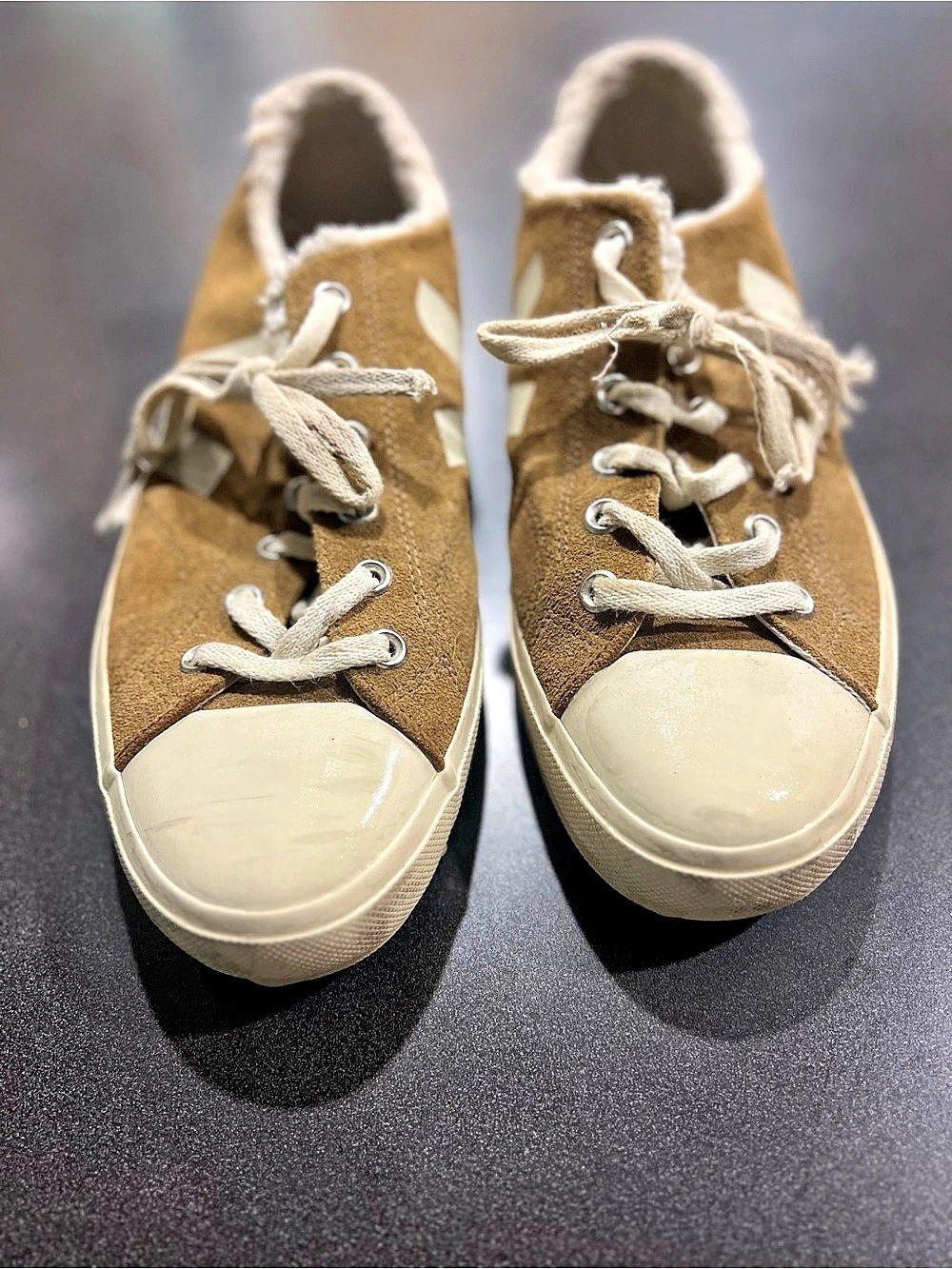 Veja Campo Winter Shearling Suede Sneakers Brown & White